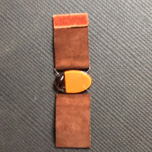 EUC suede and glass cuff wristlet bracelet - Picture 4 of 5